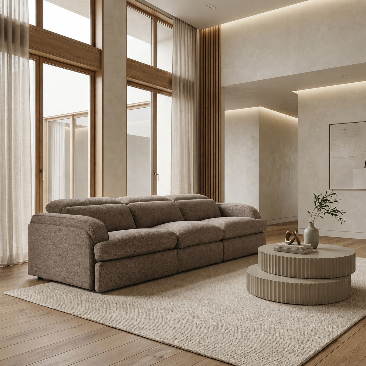 Ambler - Modern Brown Fabric Sofa w/ 2 Power Recliners by VIG Furniture - View 9