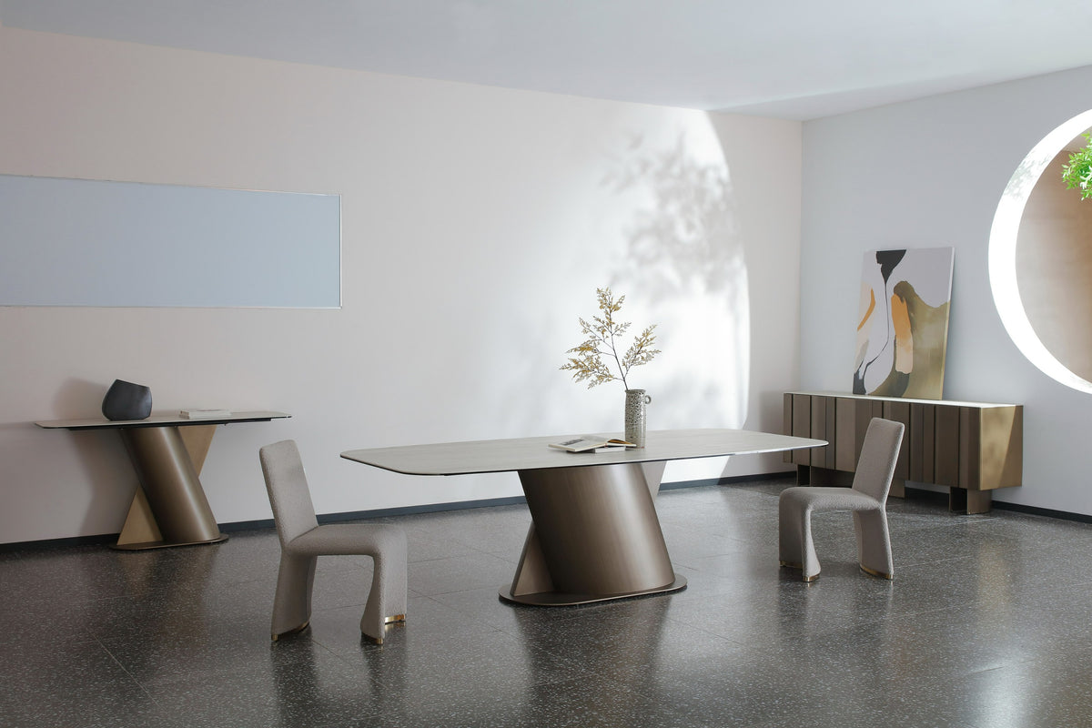 Kiefer - Modern Faux Travertine Ceramic + Bronze Buffet by VIG Furniture - View 2
