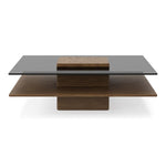 Clarion - Modern Walnut & Grey Glass Coffee Table by VIG Furniture - View 1