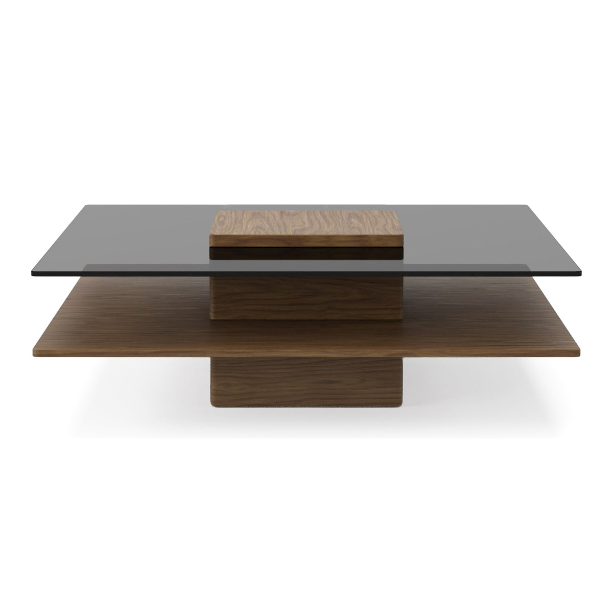 Clarion - Modern Walnut & Grey Glass Coffee Table by VIG Furniture - View 1