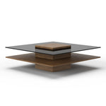 Clarion - Modern Walnut & Grey Glass Coffee Table by VIG Furniture - View 3