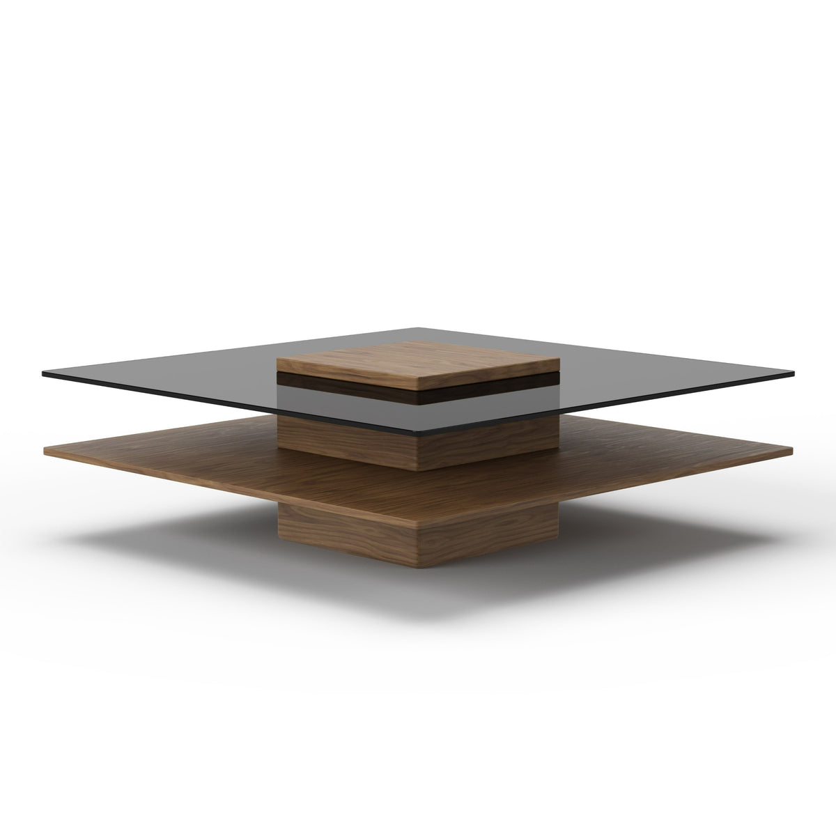 Clarion - Modern Walnut & Grey Glass Coffee Table by VIG Furniture - View 3