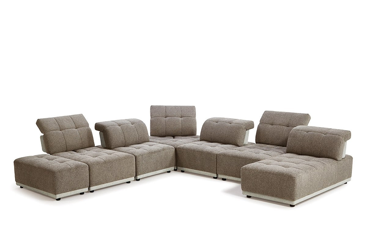 Ekron - Modern Brown & Beige Fabric Modular Sectional Sofa by VIG Furniture - View 11