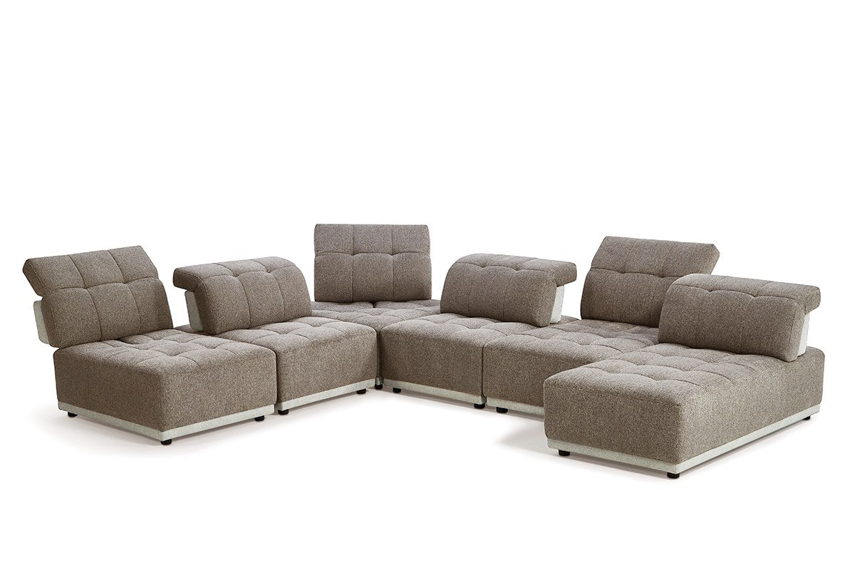 Ekron - Modern Brown & Beige Fabric Modular Sectional Sofa by VIG Furniture - View 12