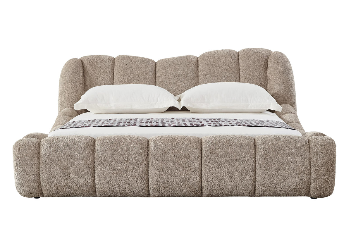 Eastern King Janine - Modern Tan Fabric Bed by VIG Furniture - View 1