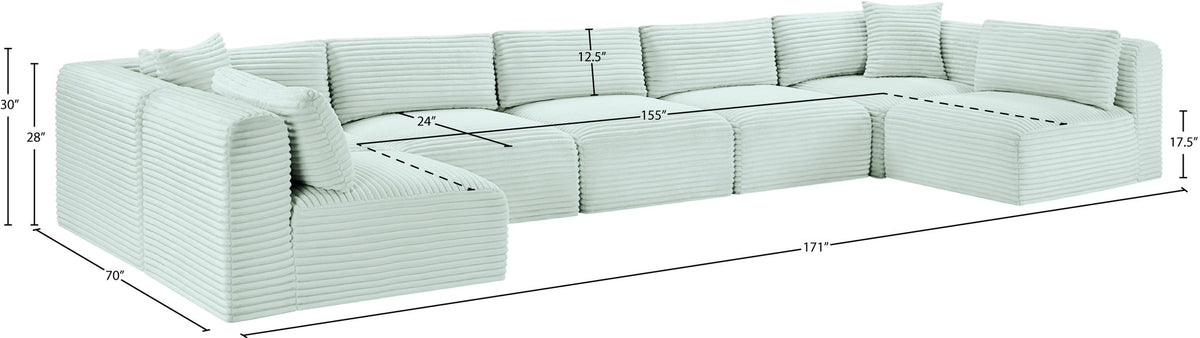 Shaggy - 7 Piece Modular U-Shaped Armless Sectional
