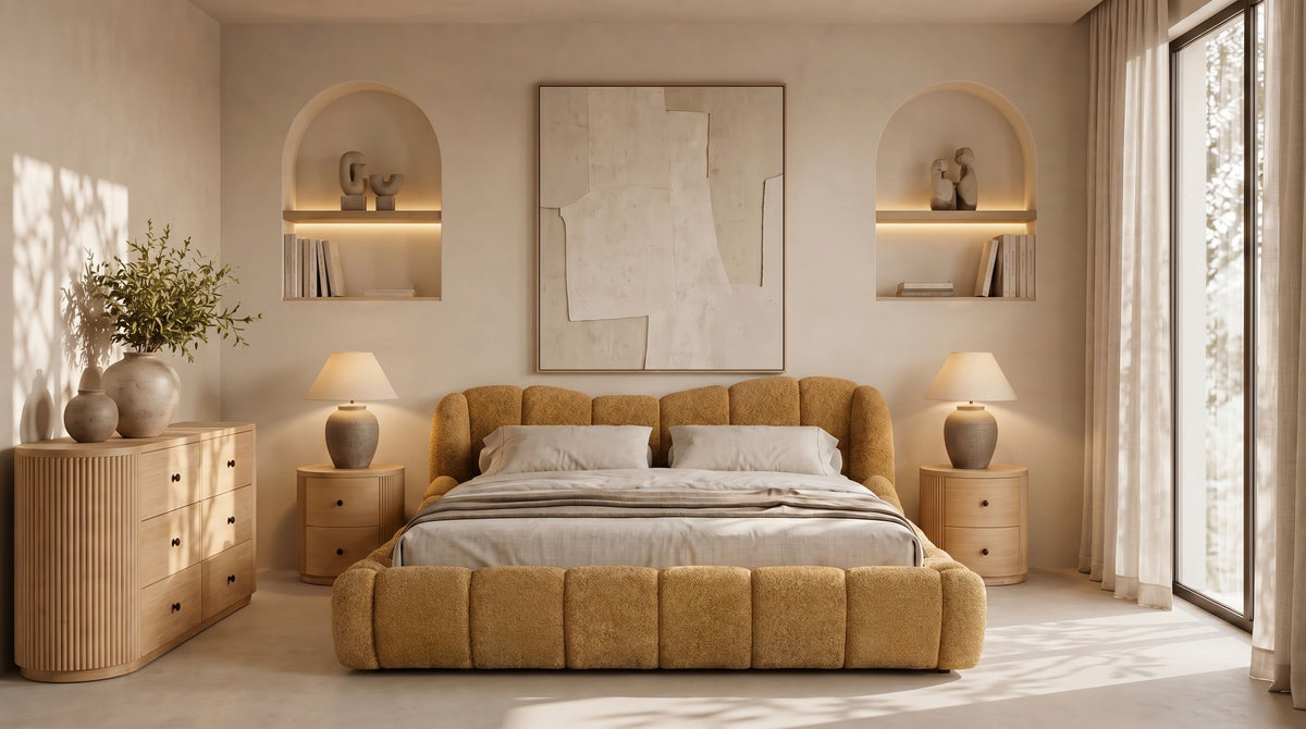 Janine Bed in Camel by VIG