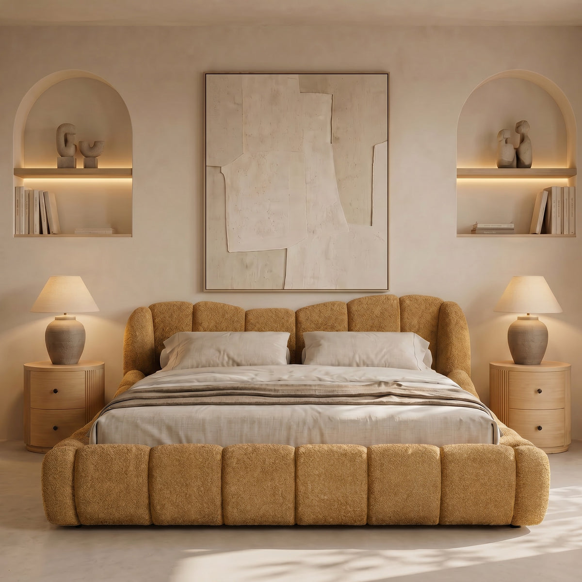 Janine - Modern Camel Fabric Bed by VIG Furniture - View 8