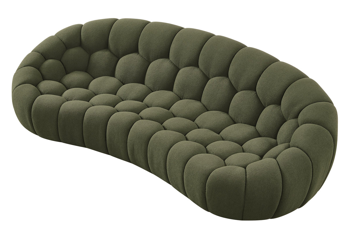 Yolonda - Modern Curved Green Fabric Sofa by VIG Furniture - View 2