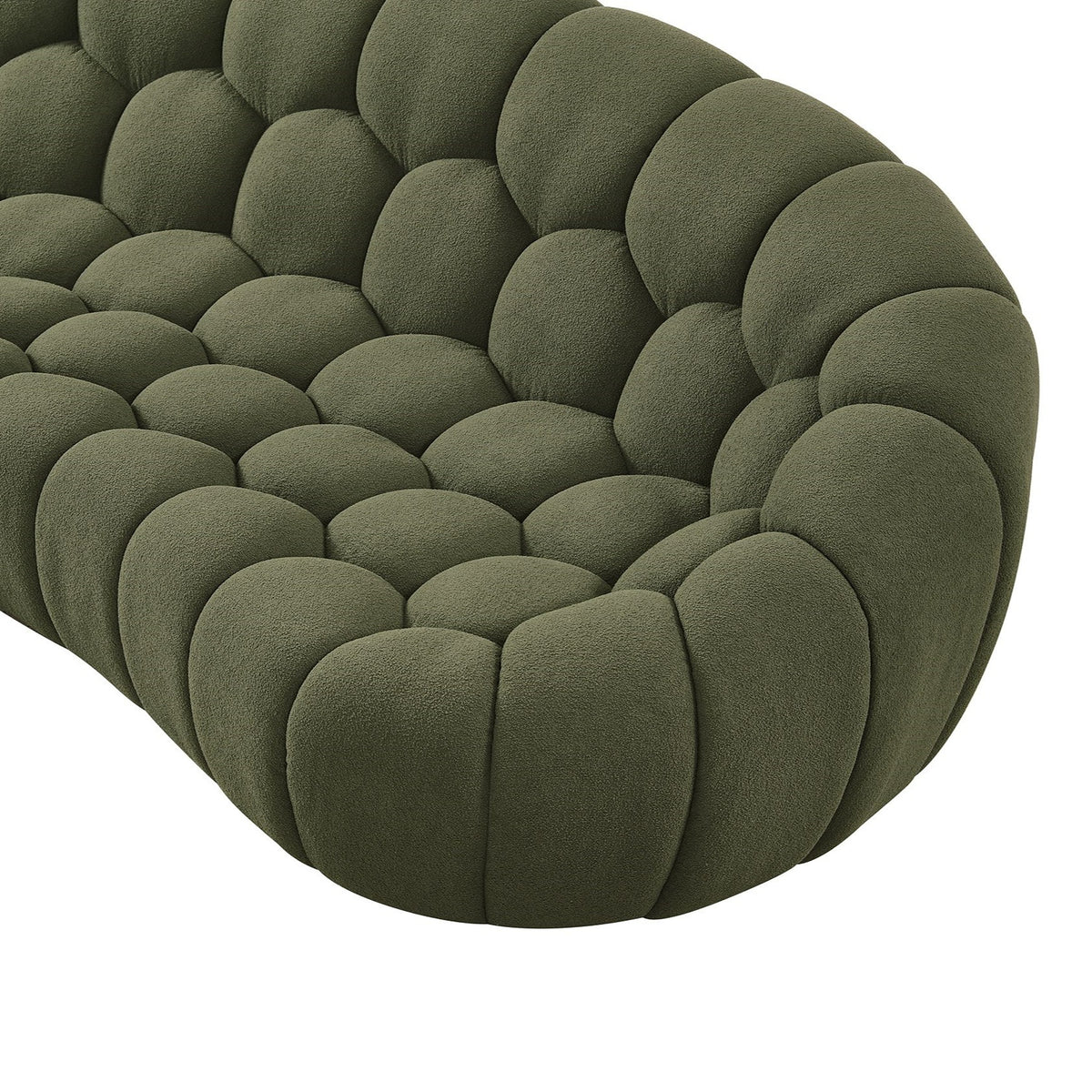 Yolonda - Modern Curved Green Fabric Sofa by VIG Furniture - View 3
