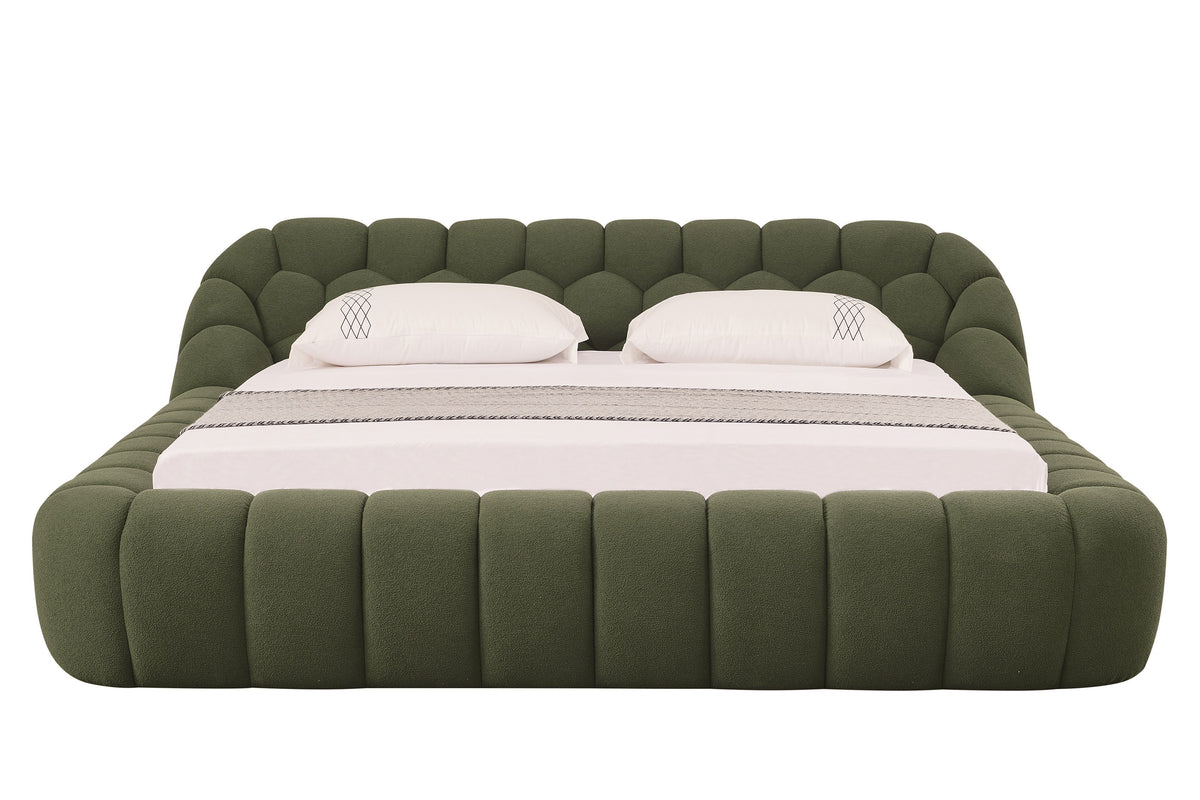 Queen Yolonda - Modern Green Fabric Bed by VIG Furniture - View 1