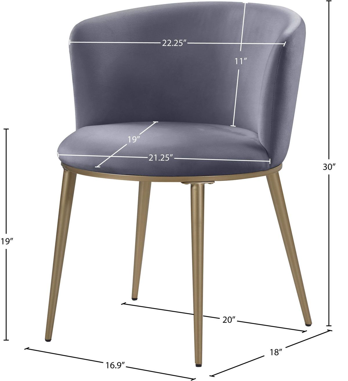 Skylar - Dining Chair with Gold Legs (Set of 2)