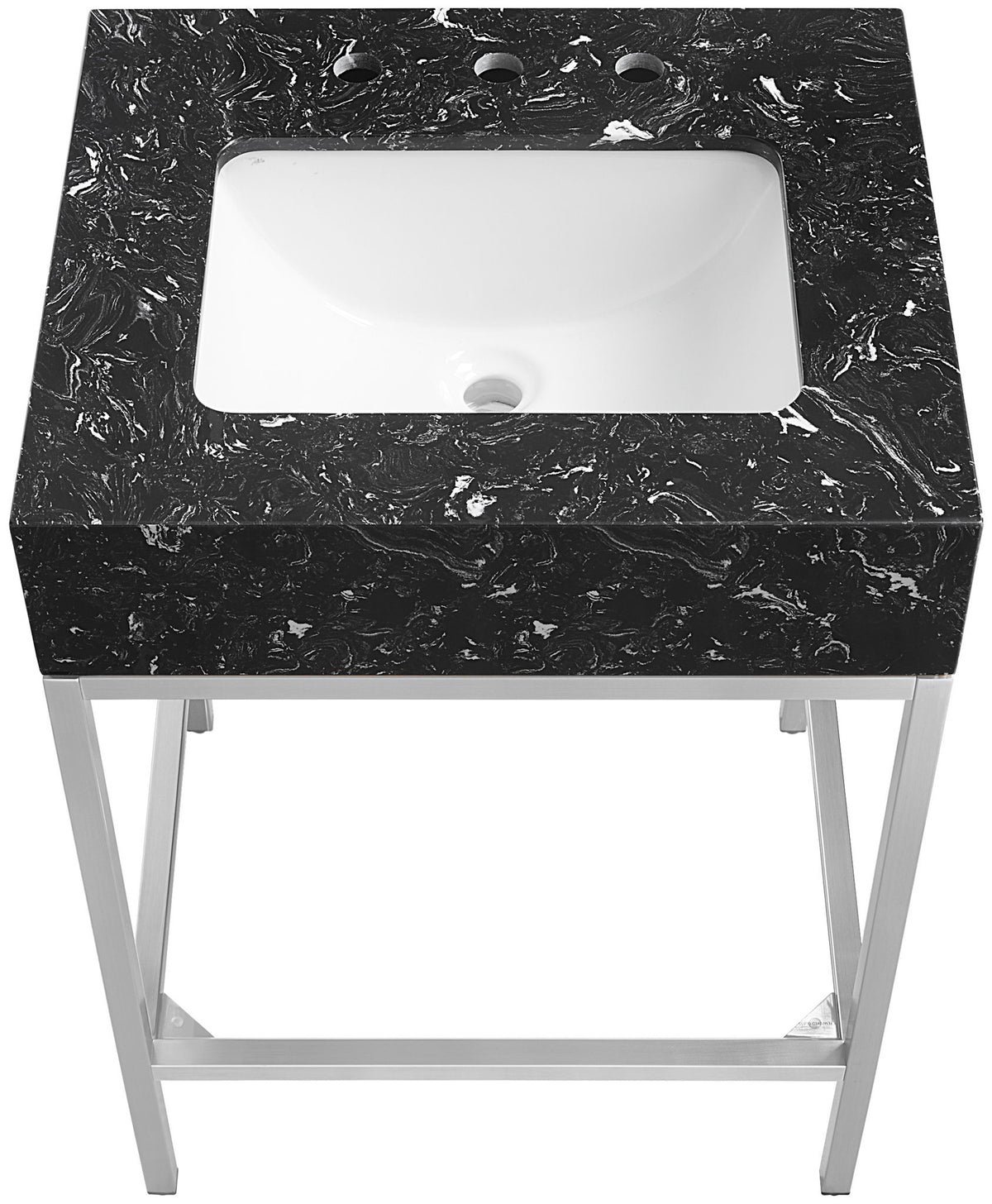 Marmo - Engineered Marble Bathroom Vanity With Chrome Base