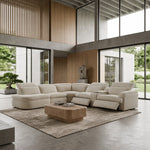 Ambler - Modern Off-White Fabric Sectional Sofa w/ 2 Power Recliners Left Facing Chaise by VIG Furniture - View 5