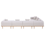 Laguna - 7 Piece Resilient Water Resistant Fabric 142" Upholstered Outdoor Patio Modular Sectional