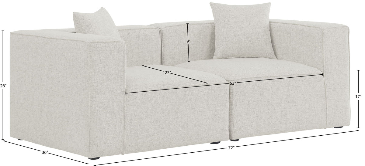 Cube - Linen Modular 2 Seat Sofa