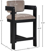 Sacha - Velvet Stool With Black Base