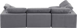 Comfy - 4 Piece Velvet Modular Armless Sectional