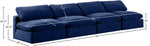Comfy - Velvet Modular Armless Sofa 4 Seats