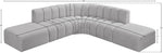 Arc - Boucle Fabric 6 Piece Corner Modular Sofa