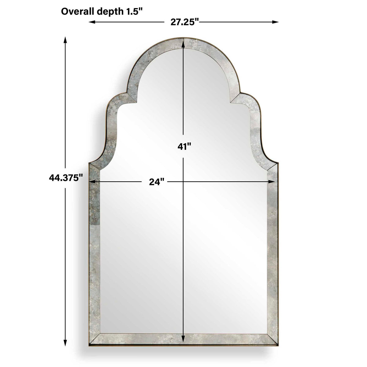 Brayden - Antique Arch Mirror - Plated Antique Brass