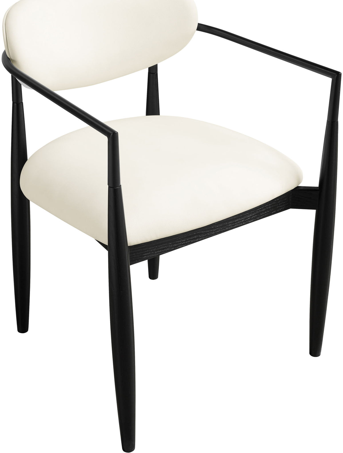 Riccio - Faux Leather Dining Arm Chair (Set of 2) - Black Frame