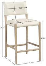Andie - Vegan Leather Upholstered Counter Stool - Natural Base