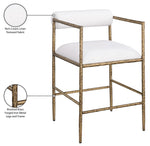 Axis - Linen Textured Cream Fabric Upholstered Counter Stool (Set of 2)