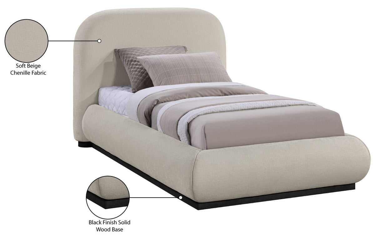 Vaughn - Chenille Bed With Black Base