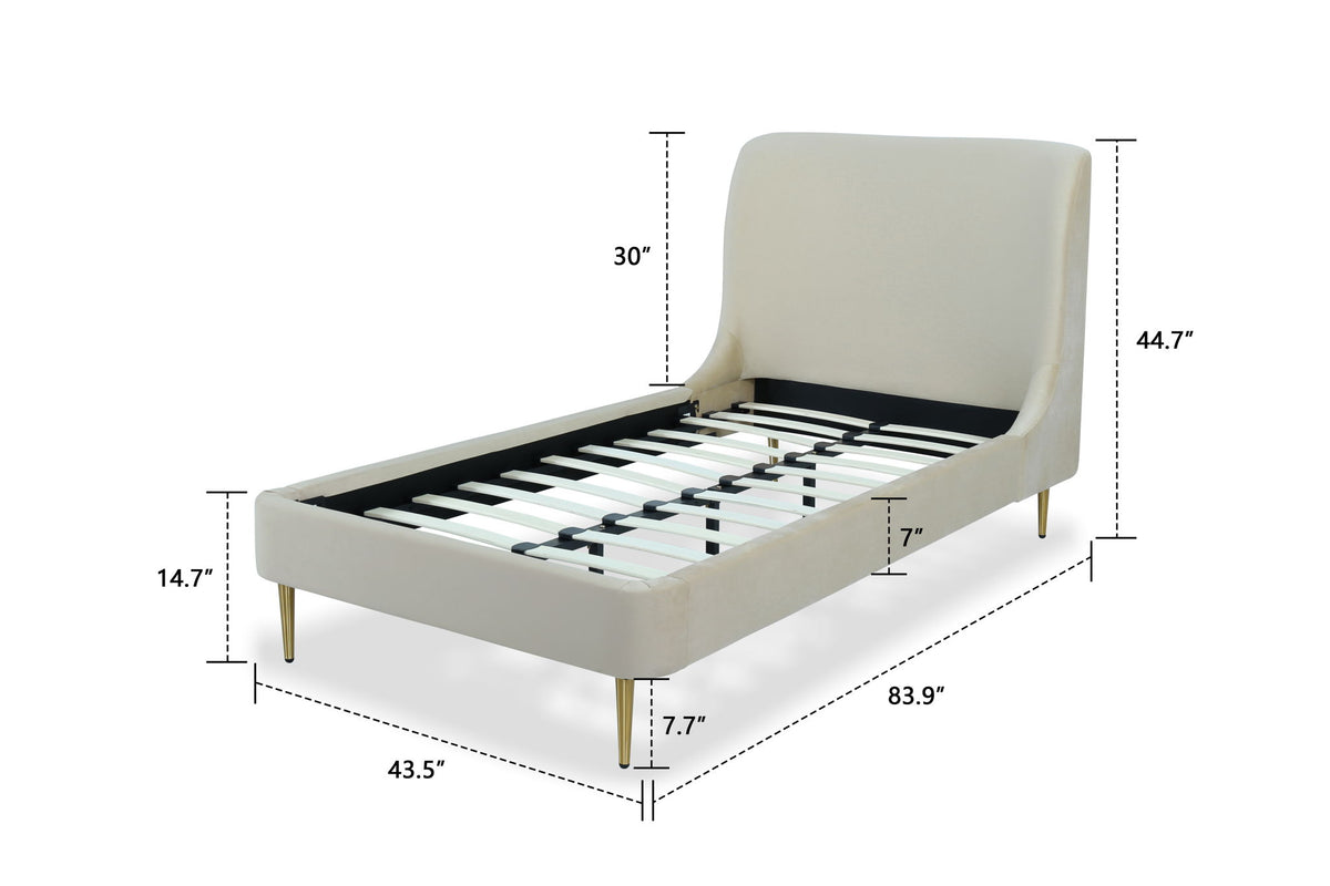 Manhattan Heather - Bed With Gold Legs