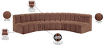 Arc - Faux Leather 5 Piece U-Shaped Modular Sofa