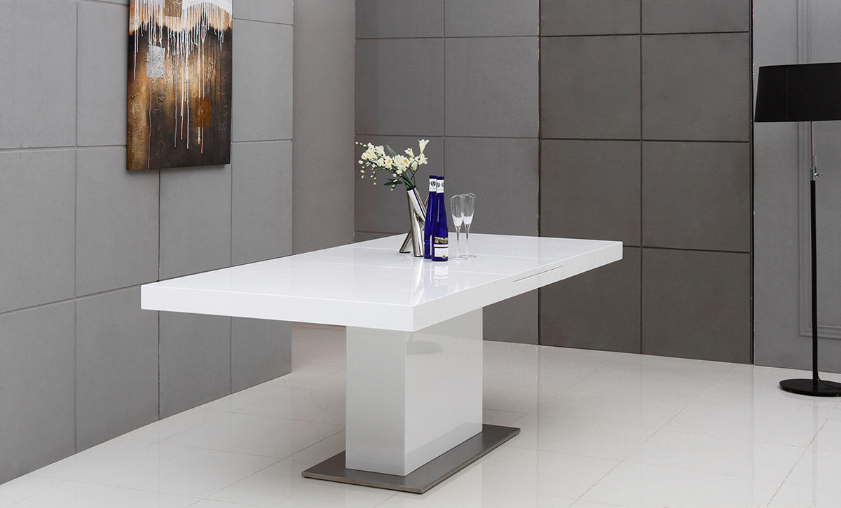 Zenith Modern White Extendable Dining Table by VIG Furniture - View 11