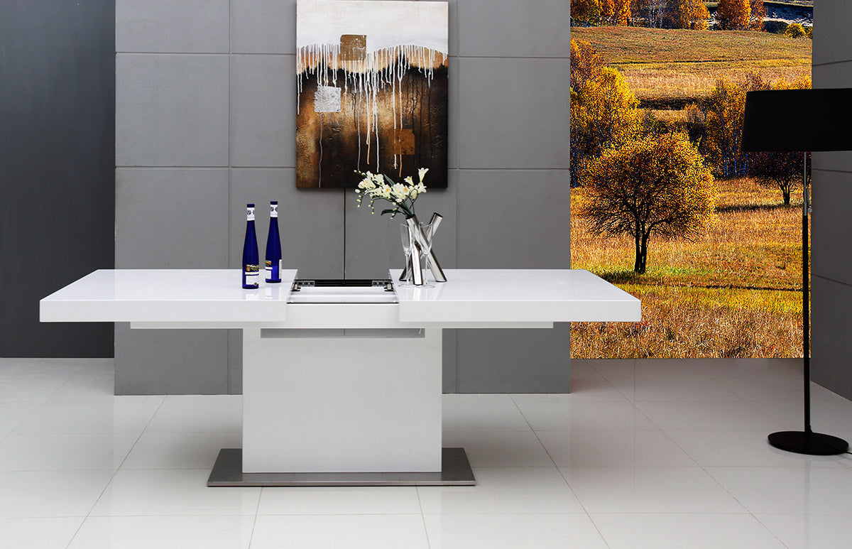 Zenith Modern White Extendable Dining Table by VIG Furniture - View 7