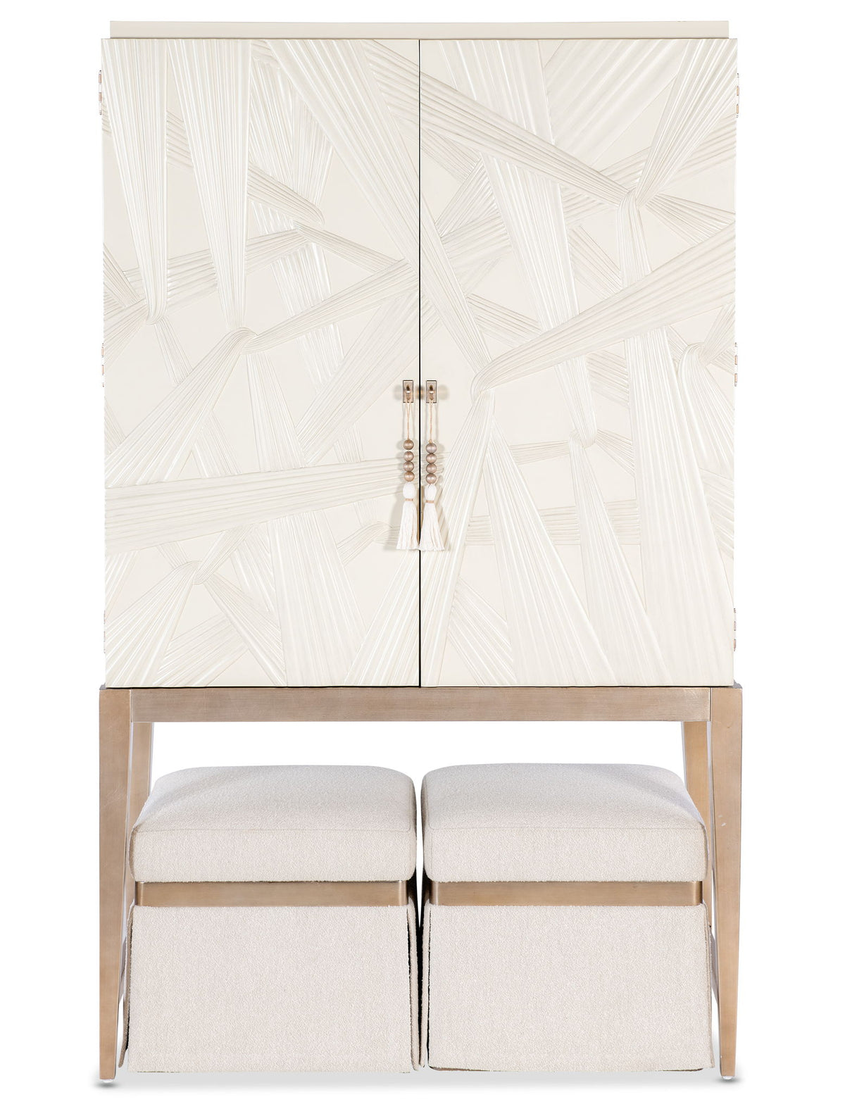 Melange - Dream Weaver Bar Cabinet - White / Light Brown