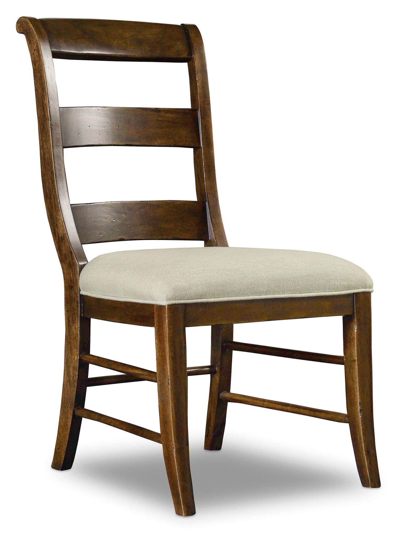 Archivist - Ladderback Side Chair - Beige / Dark Brown
