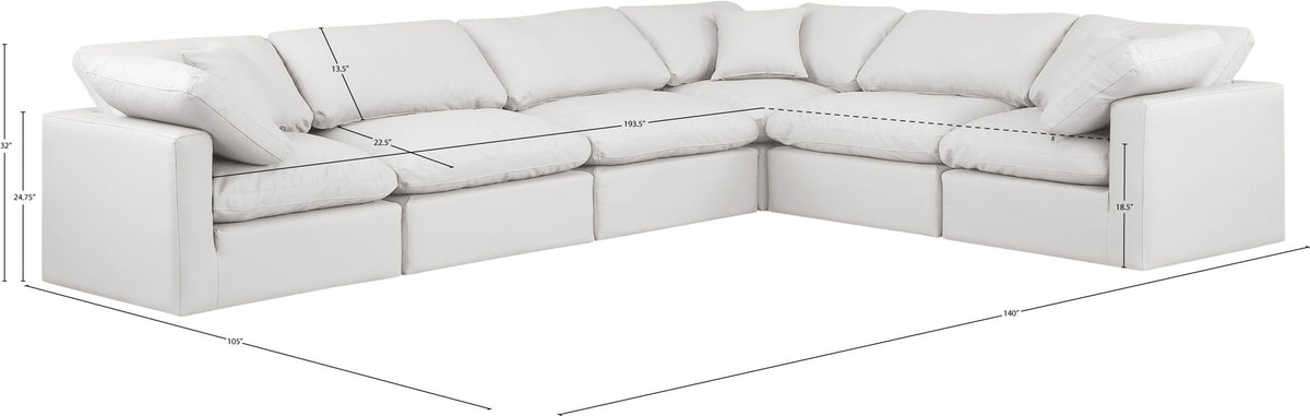 Indulge - Faux Leather 6 Piece Modular Corner Sectional