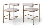 Axis - Linen Textured Beige Fabric Upholstered Counter Stool (Set of 2)