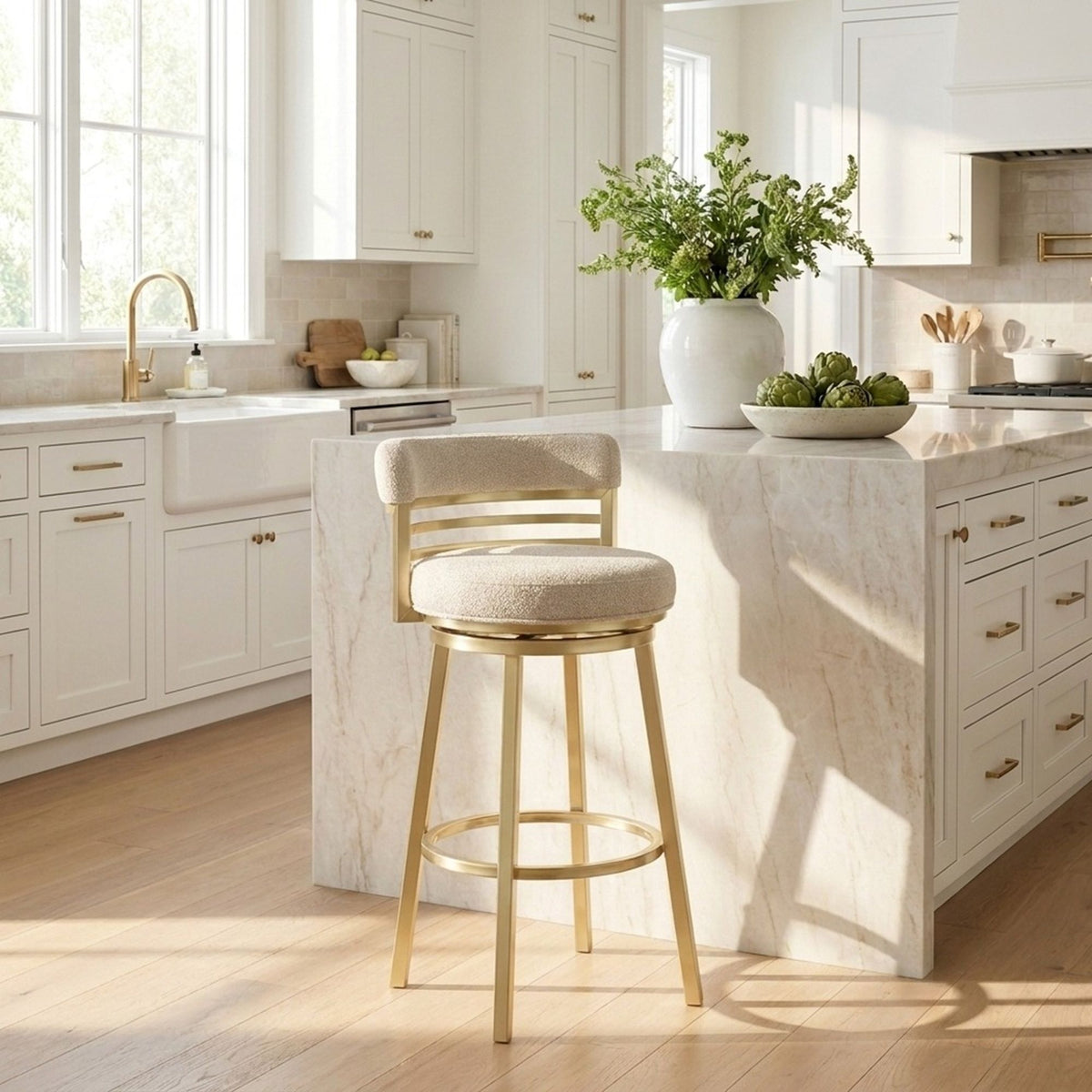 Santorini - Barstool With Fabric Seat