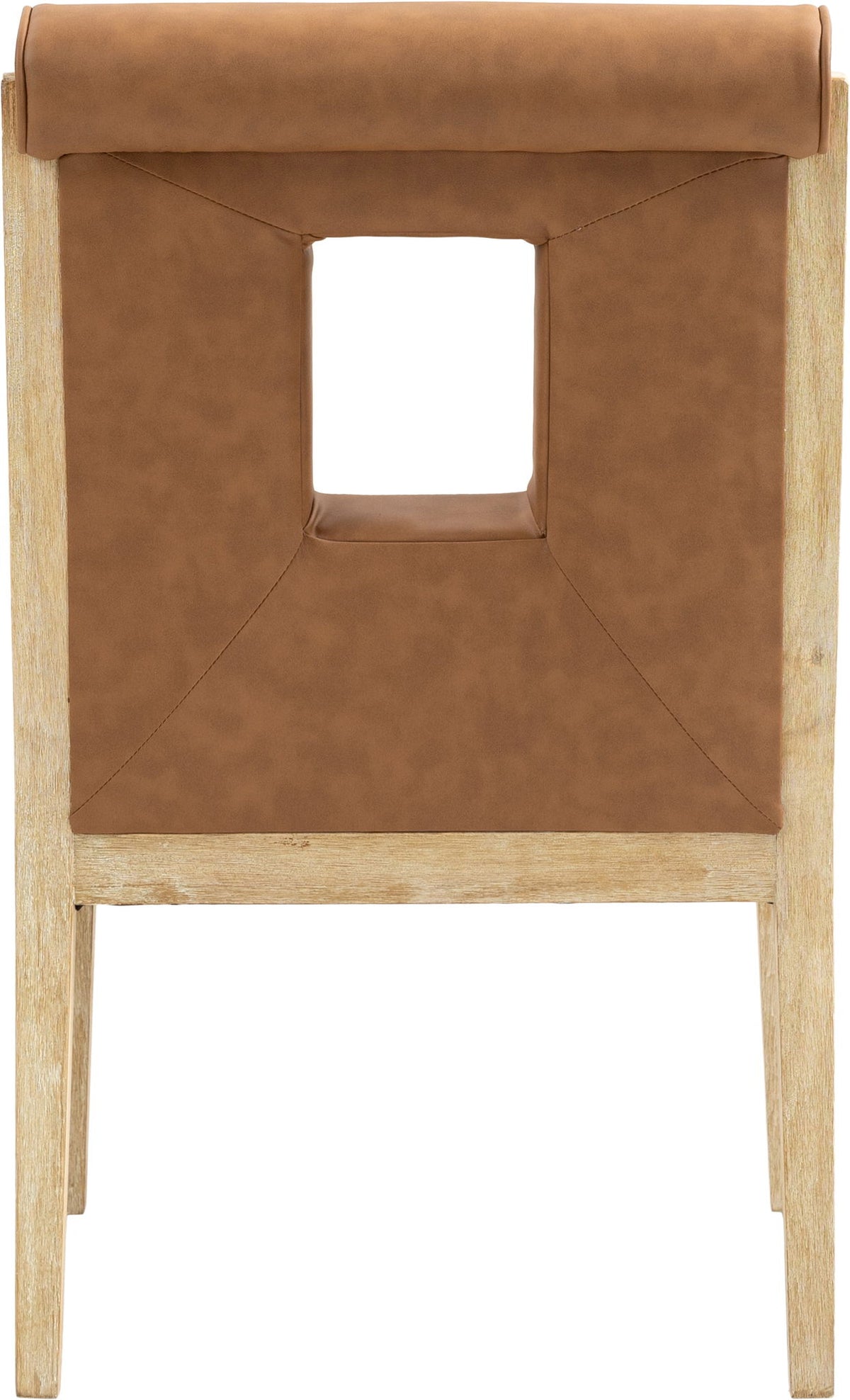 Gwendolyn - Faux Leather Dining Arm Chair With Natural Frame