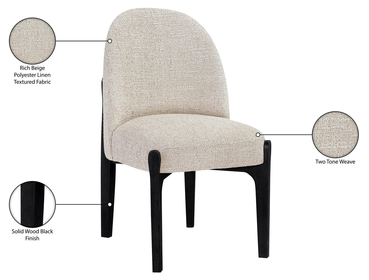 Torino - Upholstered Dining Chair With Brushed Black Base (Set of 2)