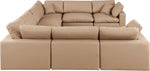 Comfy - 8 Piece Faux Leather Modular Sectional - Tan