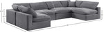 Comfy - 6 Piece Velvet Modular Armless Sectional