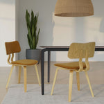 Jaguar - Curved Back Wood Dining Chair With Faux Leather Seat