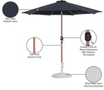 Fiji - Aluminum Patio Umbrella With Round White And Teak Base
