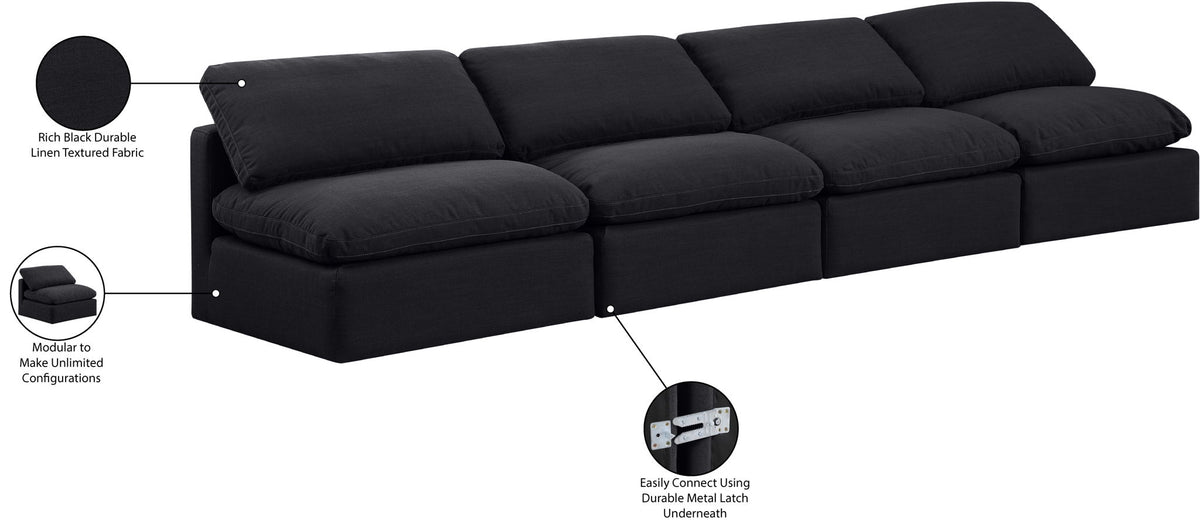 Indulge - Linen 4 Seat Modular Armless Sofa
