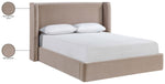 Kendall - Velvet Upholstered Bed - Taupe