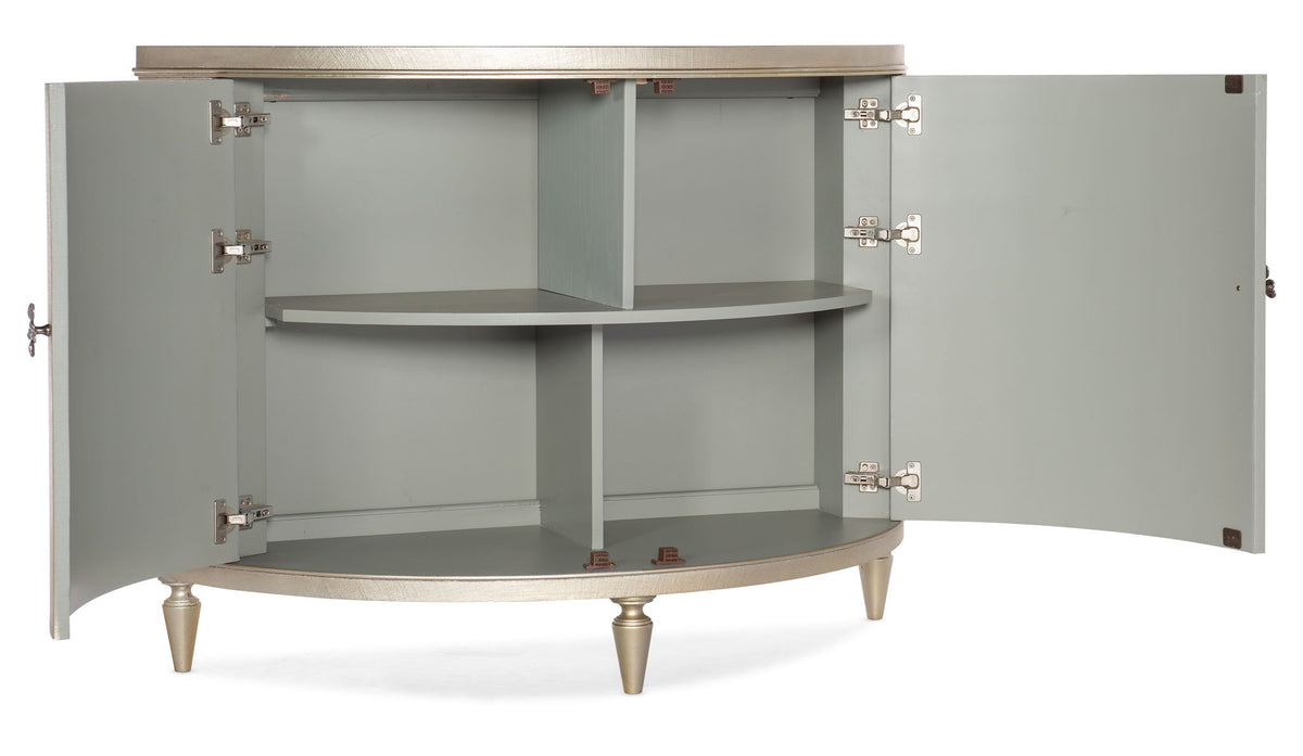 Melange - Marguerite 2-Door Demilune Chest - Silver