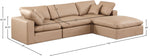 Comfy - 4 Piece Faux Leather Modular Sectional With Chaise - Tan