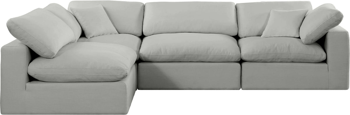 Comfy - 4 Piece Linen Fabric Modular Armless Sectional