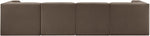 Rummi - Velvet Performance Fabric Upholstered 4 Piece Modular Sofa